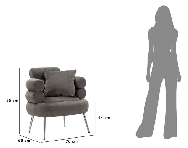 Designové křeslo Harmony šedé