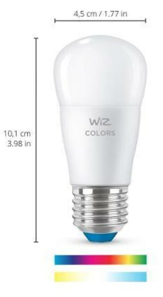 WiZ LED žárovka E27 P45 4,9W (40W) 470lm 2200-6500K RGB IP20, stmívatelná