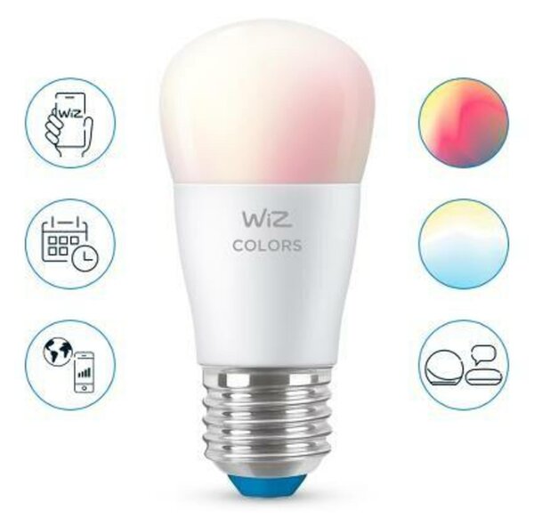 WiZ LED žárovka E27 P45 4,9W (40W) 470lm 2200-6500K RGB IP20, stmívatelná