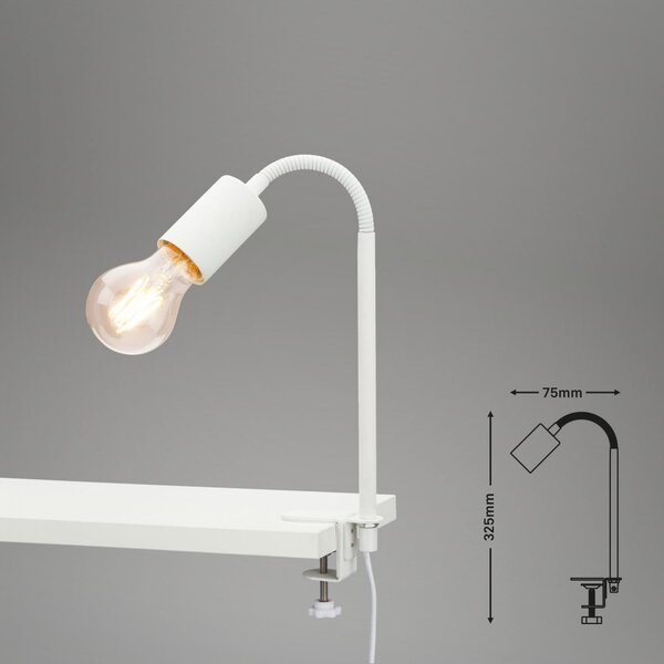 Lampa Briloner se šroubovatelnou svorkou - E27 Barva: Bílá