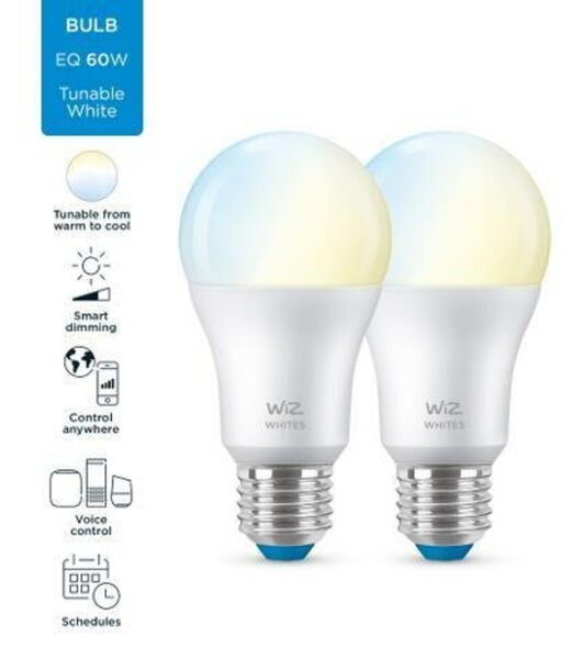 WiZ SET 2x LED žárovka E27 A60 8W (60W) 806lm 2700-6500K IP20, stmívatelná