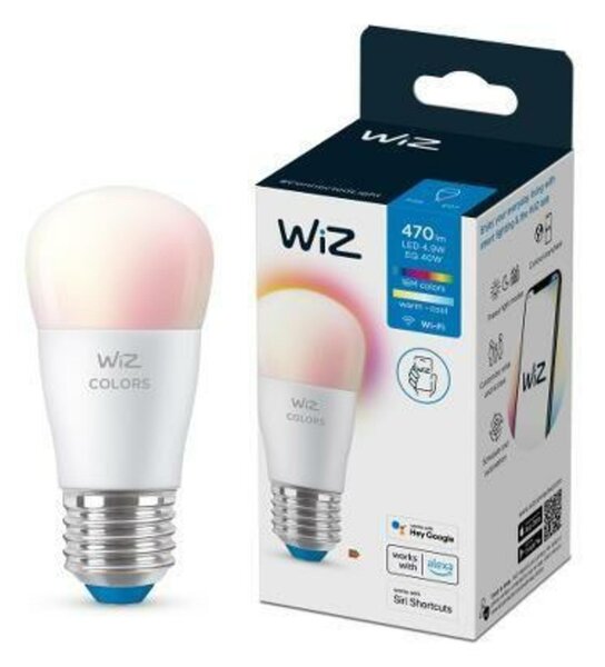 WiZ LED žárovka E27 P45 4,9W (40W) 470lm 2200-6500K RGB IP20, stmívatelná
