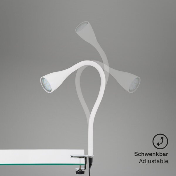 Lampa Briloner se svorkou a flexibilním ramenem - GU10, v.60 cm Barva: Černá