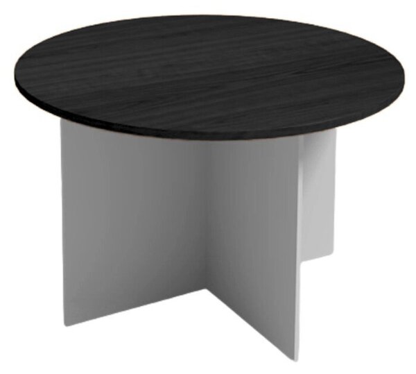 Jednací stůl s kulatou deskou PRIMO GRAY, průměr 120 cm, šedá/wenge