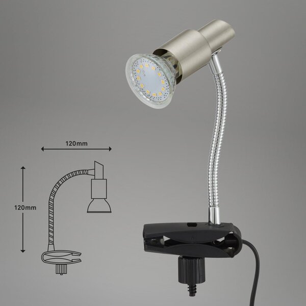 Lampa Briloner na klipu s flexibilním ramenem - GU10, v.12 cm
