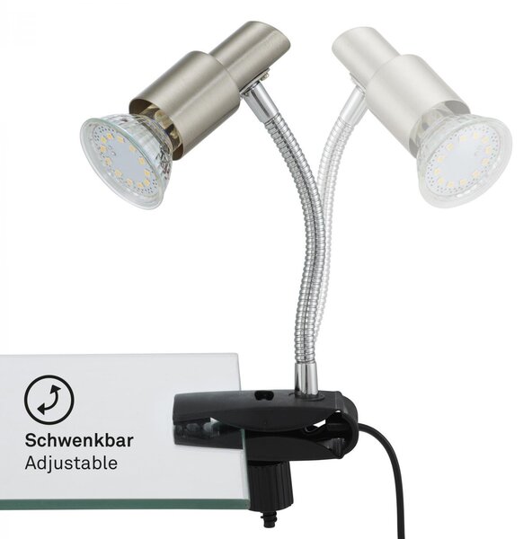 Lampa Briloner na klipu s flexibilním ramenem - GU10, v.12 cm