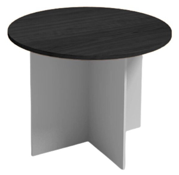 Jednací stůl s kulatou deskou PRIMO GRAY, průměr 100 cm, šedá/wenge