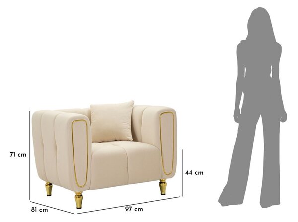Designové křeslo Baudouin krémové