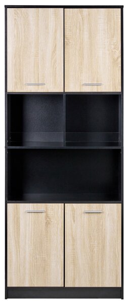4dveřová knihovna ZEHNA Hnědá/Černá