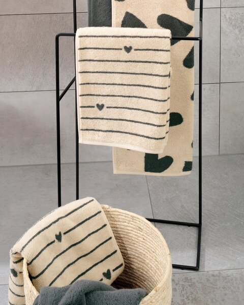 Cawo 6276 50/100 37 Ručník Lines&Hearts 50 x 100 cm, tmavě šedý