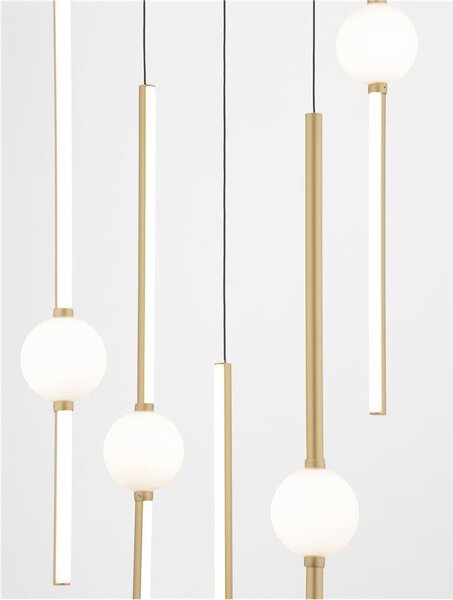 Nova Luce Závěsné LED svítidlo ACROBAT černá a zlatá 67W 3000K stmívatelné