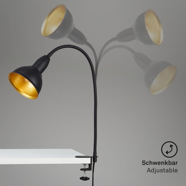 Lampa Briloner se svorkou a flexibilním ramenem - E14, v.718 mm