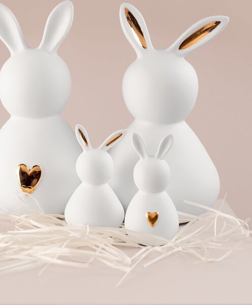 Raeder C17621 Dekorativní figurka Bunny zlaté srdce 29 cm