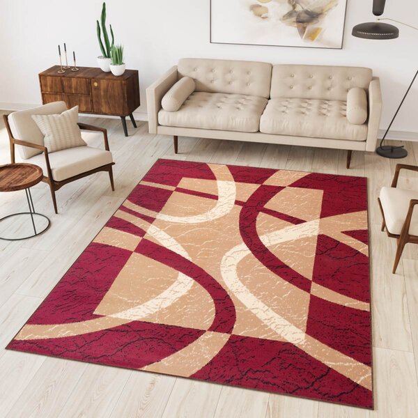 Chemex Moderní koberec Tap - geometrické tvary 1 - červený Rozměr koberce: 80x150 cm
