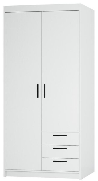 Šatní skříň ELENA 2D 3S | 89,7 cm | bílá