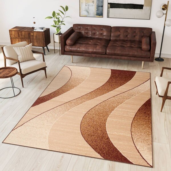 Chemex Moderní koberec Tap - vlnky 5 - světle béžový Rozměr koberce: 80x150 cm