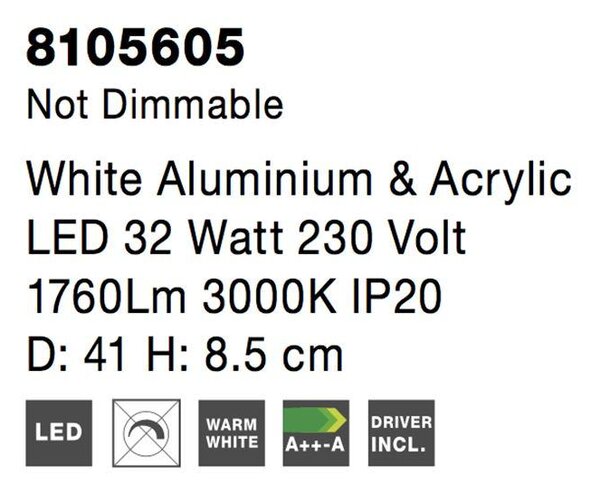 Nova Luce Stropní LED svítidlo ALBI, 32W 3000K stmívatelné Barva: Šedá