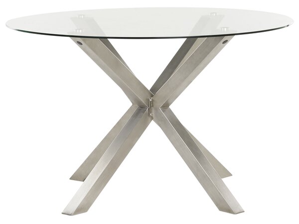 Zahradní jídelní stůl MALETTO 120 cm 120 cm Sklo Stříbrná