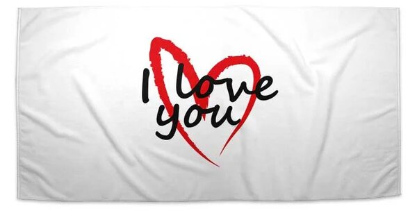 Sablio Ručník I Love you srdce - 30x50 cm