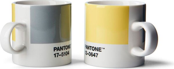 Copenhagen Design 101042021 Hrnky na espresso Pantone 120 ml šedo-žluté 4 ks