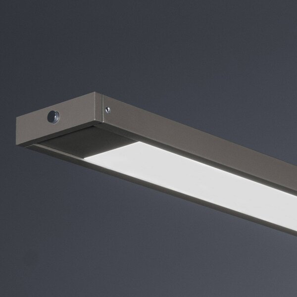 FISCHER & HONSEL Závěsné světlo Marlo, greige, délka 120 cm, dotykový stmívač, stmívatelný, Hnědá / rez, Obývací pokoj / jídelna, kov, Moderní