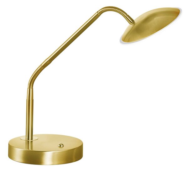 FISCHER & HONSEL LED stolní lampa Tallri, mosaz, výška 60 cm, dotykový stmívač, stmívatelný, Mosaz / zlato, Obývací pokoj / jídelna, kov, Moderní