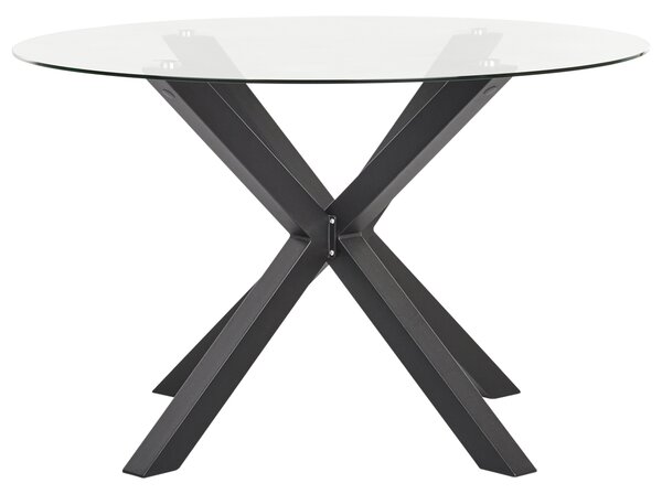 Zahradní jídelní stůl MALETTO 120 cm 120 cm Sklo Černá