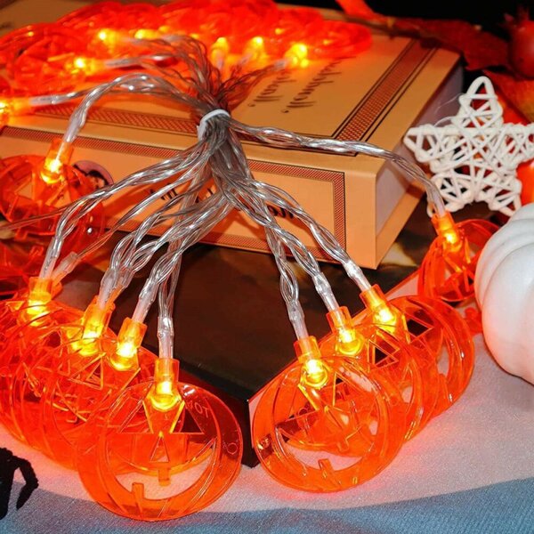 Halloweenský světelný řetěz s dýněmi 20 LED 3,3 m SPRINGOS CL4063 teplá bílá