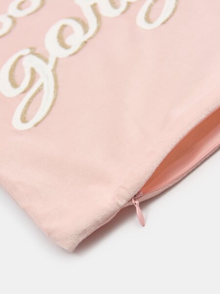 Sinsay - Decorative pillowcase with sequin inscription Good Morning gorgeous - růžová