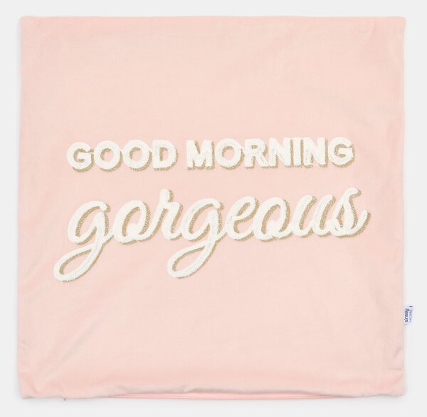 Sinsay - Decorative pillowcase with sequin inscription Good Morning gorgeous - růžová
