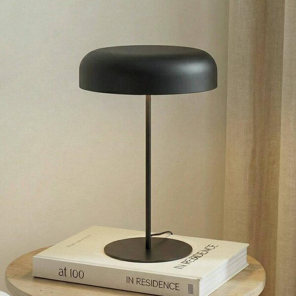 Lindby Stolní lampa Edion, pískově černá, kov, Černá, Obývací pokoj / jídelna, kov, Moderní