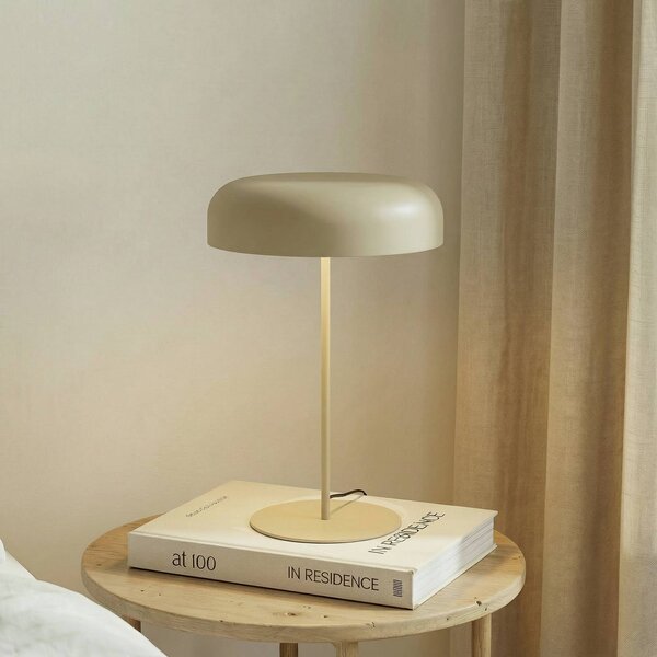 Lindby Stolní lampa Edion, béžová, kov, 45 cm, Hnědá / rez, Obývací pokoj / jídelna, kov, Moderní