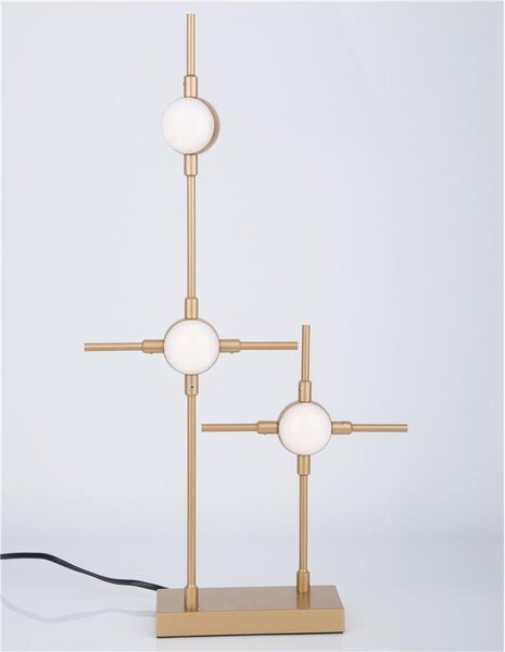 Nova Luce Nástěnné LED svítidlo ATOMO zlatý kov a akryl 3 x 2.4W 3000K