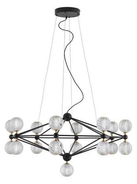 Nova Luce Závěsné LED svítidlo BELINDA černý hliník a akryl 78W 3200K stmívatelné