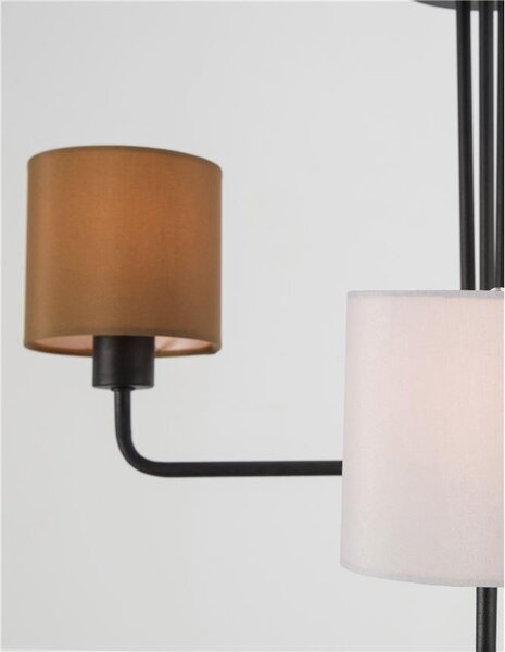 Nova Luce Stropní svítidlo BITONTO černý kov bílé stínidlo E14 3x5W