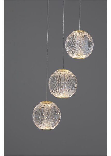 Nova Luce Závěsné LED svítidlo BRILLANTE zlatý hliník a akryl 15W 3200K stmívatelné