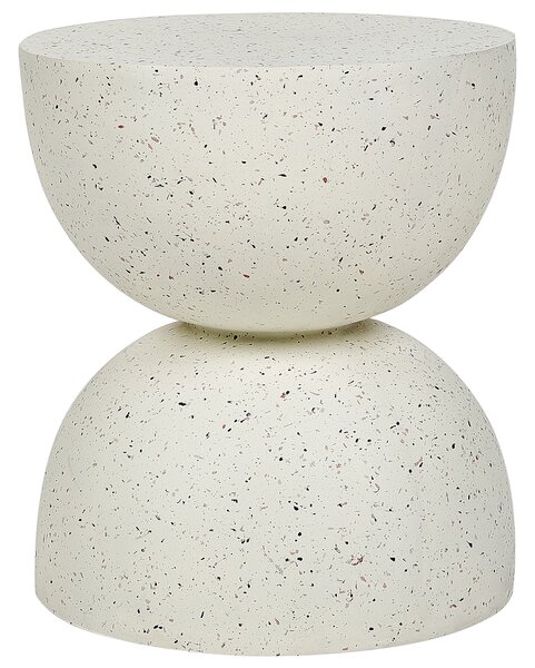 Odkládací stolek CAORIA 40 cm 40 cm Terrazzo efekt Krémově bílá