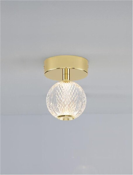 Nova Luce Stropní LED svítidlo BRILLANTE zlatý hliník a akryl 4W 3200K