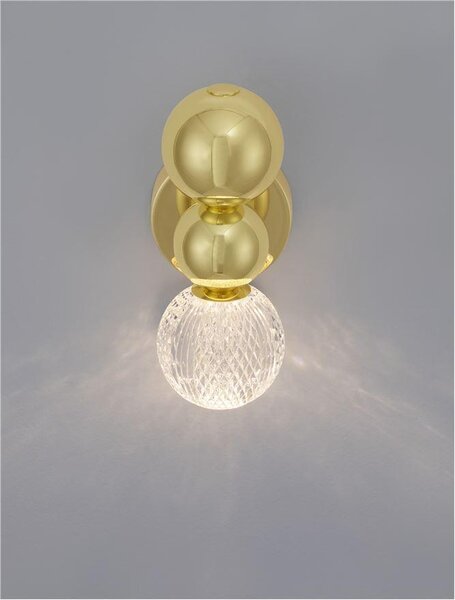 Nova Luce Nástěnné LED svítidlo BRILLE zlatý hliník a Sklo 4W 3200K