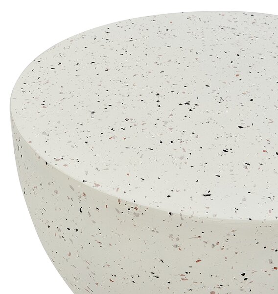 Odkládací stolek CAORIA 40 cm 40 cm Terrazzo efekt Krémově bílá