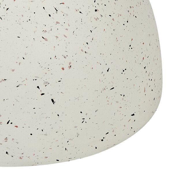 Odkládací stolek CAORIA 40 cm 40 cm Terrazzo efekt Krémově bílá