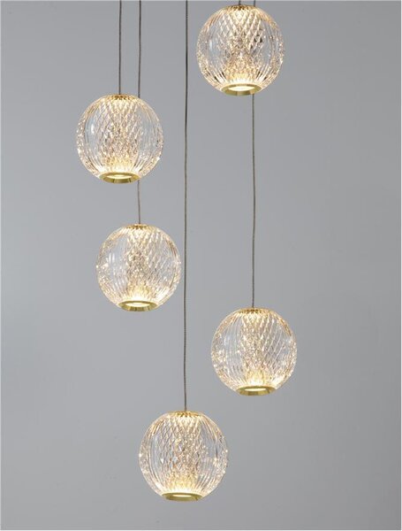 Nova Luce Závěsné LED svítidlo BRILLANTE zlatý hliník a akryl 21W 3200K stmívatelné
