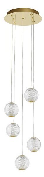 Nova Luce Závěsné LED svítidlo BRILLANTE zlatý hliník a akryl 21W 3200K stmívatelné