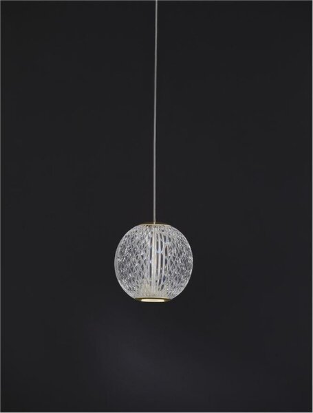 Nova Luce Závěsné LED svítidlo BRILLANTE zlatý hliník a akryl 4.2W 3200K