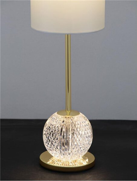 Nova Luce Stolní LED lampa BRILLANTE zlatý hliník a akryl 8.8W 3200K