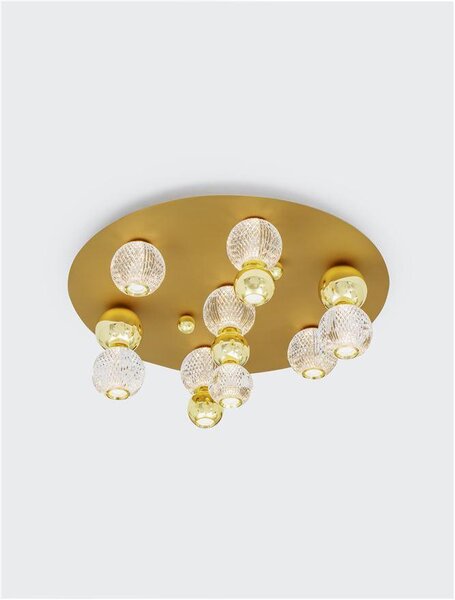 Nova Luce Stropní LED svítidlo BRILLE zlatý hliník a Sklo 32W 3200K stmívatelné