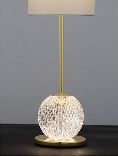Nova Luce Stolní LED lampa BRILLANTE zlatý hliník a akryl 8.8W 3200K