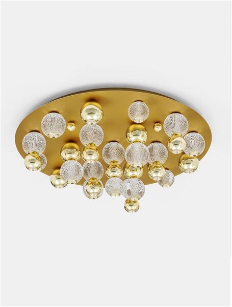 Nova Luce Stropní LED svítidlo BRILLE zlatý hliník a Sklo 86W 3200K stmívatelné