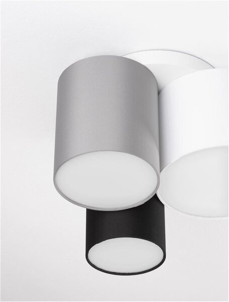 Nova Luce Stropní svítidlo BRYSON bílá kovovová základna bílé, černé a šedé stínítko E27 3x12W