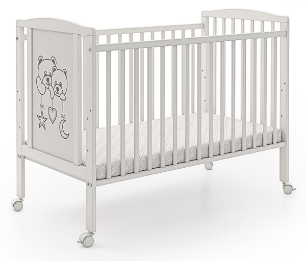 Dětská postýlka Dva medvídci 120×60 cm s kolečky Druh matrace: bez matrace